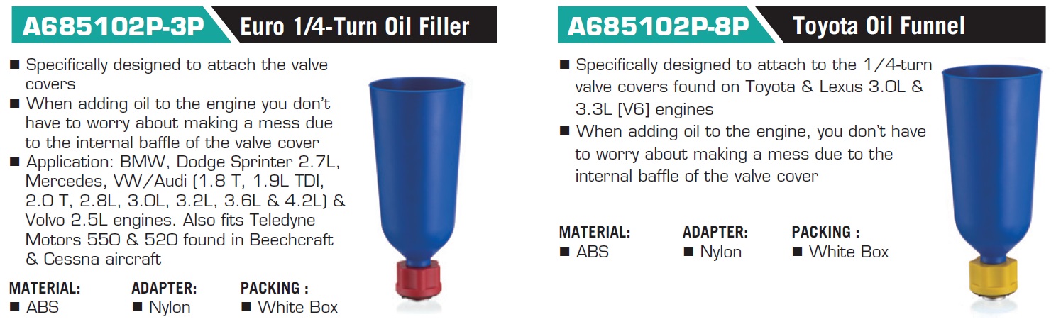 A685102P-3P Euro 1/4-Turn Oil Filler